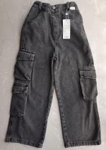 ⁦بنطلون جينز كارجو فضفاض للبنات Y2K من بولكنوكين، بنطلون كاجوال واسع الساق بنمط هيب هوب مقاس 6-14 سنة⁩ - الصورة ⁦3⁩