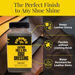 ⁦Fiebing's Leather Sole & Heel Edge Dressing 2-Pack (4 oz) - Protective Glossy Shoe Finish - Includes Brush Applicator⁩ - الصورة ⁦4⁩