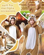 ⁦كاناسور بيجامات من قطعة واحدة للاطفال من الجنسين بتصميم انيمي للهالوين للبنات والاولاد بعمر 4 سنوات من قطعة واحدة لحفلات الكريسماس والحفلات التنكرية⁩ - الصورة ⁦3⁩