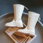 ⁦حذاء ركوب الفروسية للبنات من كيو ال دي دي واي سي (26-36)، حذاء ركوب بمقدمة دائرية، مقاوم للماء/مضاد للانزلاق، سحاب خلفي/انبوب عالي، جيد التهوية/لا يفرك القدم، للاطفال الصغار في الربيع، الخريف، 33، بني⁩ - الصورة ⁦5⁩