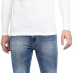 BYC تي شيرت قطن باكمام طويلة ورقبة شكل V للرجال