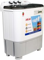 ⁦اكاي غسالة نصف اوتوماتيكية بحوضين بوزن 5 كجم، نابض قوي، موفرة للطاقة، مؤقت سهل الغسيل، مؤقت دوار، 66 سم × 40 سم × 84 سم، ابيض WMMA-XTT51W⁩ - الصورة ⁦3⁩