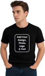 ⁦تي شيرت رجالي مخصص للبالغين - تي شيرت قطني بأكمام قصيرة ورقبة دائرية - قابل للتخصيص مع تصميمك - هدايا لأعياد الميلاد والذكرى السنوية⁩ - الصورة ⁦4⁩