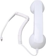 ⁦سماعة رترو مقاومة للاشعاع، هاتف محمول باليد للهواتف المحمولة والكمبيوتر (ابيض)⁩ - الصورة ⁦8⁩