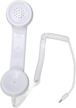 ⁦سماعة رترو مقاومة للاشعاع، هاتف محمول باليد للهواتف المحمولة والكمبيوتر (ابيض)⁩ - الصورة ⁦5⁩