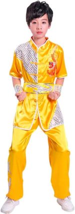 طقم زي كونغ فو ماستر تاي تشي دراجون الصيني للاولاد والبنات مكون من قميص وسروال