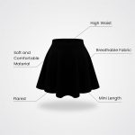 ⁦تنورة قصيرة قصيرة قابلة للتمدد بحزام خصر مرتفع للاطفال والبنات الصغار من جانيسرامون⁩ - الصورة ⁦2⁩