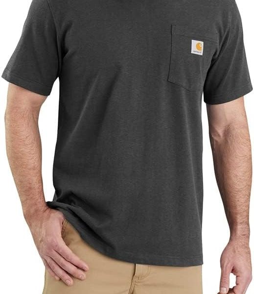 تيشيرت ثقيل الوزن ثقيل وقصير الأكمام بقصة مريحة ومزود بجيب للنساء من كارهارت K87