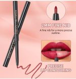 ⁦مجموعة احمر شفاه سائل مخملي غير لامع ومرطب وملمع شفاه كريمي ومحدد شفاه وردي 04⁩ - الصورة ⁦5⁩