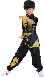 ⁦طقم زي كونغ فو ماستر تاي تشي دراجون الصيني للاولاد والبنات مكون من قميص وسروال⁩ - الصورة ⁦4⁩