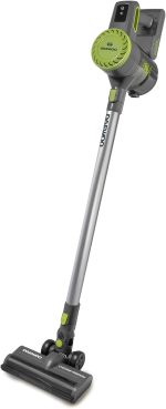 دايو مكنسة كهربائية لاسلكية محمولة باليد من سايكلون برو، خزان غبار سعة 0.6 لتر بدون كيس، وقت تشغيل 35 دقيقة، تخزين وشحن يعلق على الحائط، رؤوس فرشاة قابلة للتبديل