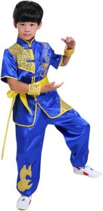 ⁦طقم زي كونغ فو ماستر تاي تشي دراجون الصيني للاولاد والبنات مكون من قميص وسروال⁩ - الصورة ⁦3⁩