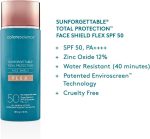 ⁦واقي شمس ملون معدني مرطب من صن فورجيتابل فليكس بعامل وقاية من الشمس بدرجة 50، يمنح لون البشرة على الفور لمظهر خالٍ من العيوب، حماية كاملة من الشمس، حماية كاملة من الشمس، 1.8 اونصة سائلة⁩ - الصورة ⁦3⁩