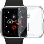 سولدوت جراب حماية كامل شفاف من البولي يوريثين المقاوم للحرارة متوافق مع ساعة ابل اي ووتش سلسلة 3 4 5 6 7 SE 8 (شفاف، 40 ملم سلسلة 4 5 6 SE)