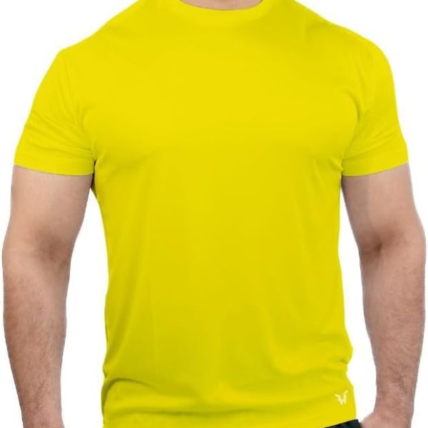 تي شيرت للرجال من هارلي فيتنس دراي فيت اكتيف بيرفورمانس رياضي برقبة دائرية سادة