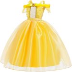 ⁦اتش اي اتش سي بي اف زي الاميرة الجميلة والوحش للبنات لحفلات اعياد الميلاد والكريسماس والهالوين مع مجموعة اكسسوارات⁩ - الصورة ⁦3⁩