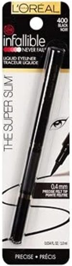 ⁦لوريال باريس قلم تحديد العين السائل فائق النحافة ويدوم طويلا من ميك اب انفاليبل، طرف لباد فائق النعومة، تركيبة سريعة الجفاف، ينزلق بسلاسة، اسود، عبوة من قطعة واحدة⁩ - الصورة ⁦11⁩