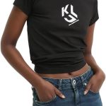 تي شيرت كيه ال جيه بقصة ضيقة للنساء من كارل لاغرفيلد جينز