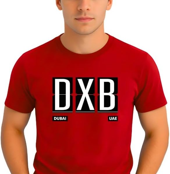 تيشيرت تذكاري مطبوع عليه دبي ديزاين للرجال