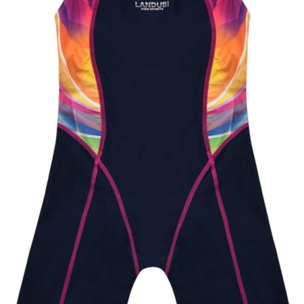 بدلة سباحة رياضية للبنات من قطعة واحدة، ملابس سباحة رياضية بظهر متسابق من بويليج، بدلة سباحة تنافسية