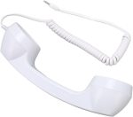 ⁦سماعة رترو مقاومة للاشعاع، هاتف محمول باليد للهواتف المحمولة والكمبيوتر (ابيض)⁩ - الصورة ⁦4⁩