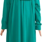 فستان صلاة للاطفال من برين، ملابس اسلامية للبنات باكمام طويلة مع حجاب، طقم اسلامي ماكسي من قطعتين وشاح قفطان جلباب