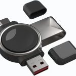 شاحن محمول من اليمينغيان لساعة سامسونج جالكسي 7/8، شاحن سفر 2 في 1 USB-C متوافق مع ساعة جالكسي 8/7/6/6 كلاسيك/5 برو/4/3، قابل للدوران 90 درجة لشحن الساعة الذكية جالكسي