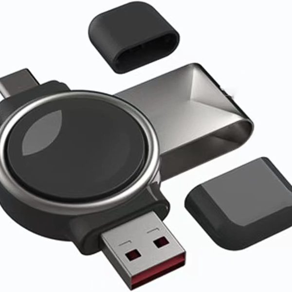 شاحن محمول من اليمينغيان لساعة سامسونج جالكسي 7/8، شاحن سفر 2 في 1 USB-C متوافق مع ساعة جالكسي 8/7/6/6 كلاسيك/5 برو/4/3، قابل للدوران 90 درجة لشحن الساعة الذكية جالكسي