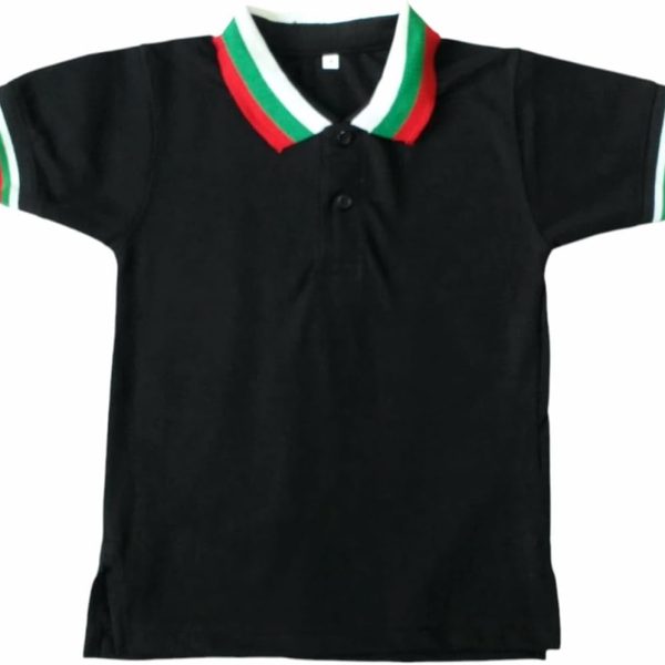 تي شيرت لليوم الوطني لدولة الامارات العربية المتحدة من فام للاطفال بعمر 6 و7 سنوات - زي اليوم الوطني - تي شيرت علم الامارات العربية المتحدة - فستان يوم علم الامارات - موضوع العلم (اسود)