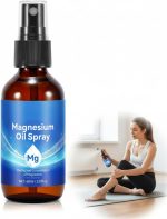 بخاخ مغنيسيوم نقي، بخاخ زيت مغنيسيوم عضوي غير معدل وراثيا للقدم والجسم والبشرة، طبيعي 100% وسهل الامتصاص، زجاجة زجاجية للاستخدام الموضعي (عبوة واحدة)