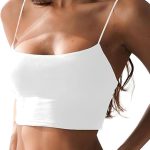 قميص نسائي مثير بحمالات رفيعة بحمالات رفيعة من Y2K، توب قصير بقصة ضيقة لليوغا بدون أكمام، توب كات بيسيك، مقاس S