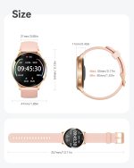 ⁦ساعة ذكية للنساء من بارسونفر (استقبال/الاتصال)، ساعة ذكية 1.4 انش لجوالات اندرويد وايفون لتتبع اللياقة البدنية مع مراقب النوم والصحة وتتبع الخطوات والسعرات الحرارية واكثر من 100 وضع رياضي، مقاومة⁩ - الصورة ⁦9⁩