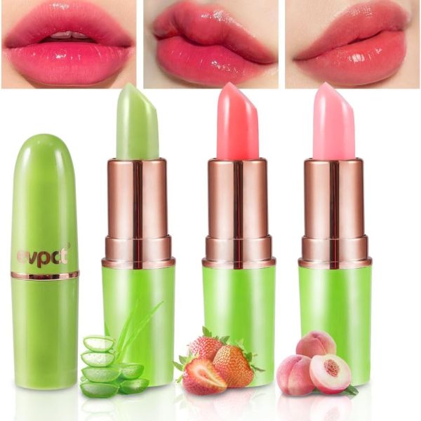 بينغ براش احمر شفاه متغير لون الخوخ، مرطب يدوم طويلا للعناية بالشفاه وملمع شفاه سحري (3 قطع - 01#افوكادو + 02#ستروبيري + 09#خوخ، 3 قطع (عبوة من قطعة واحدة)