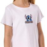 ار اند بي تيشرت مطرز بخياطة ورقبة دائرية ضيقة واكمام قصيرة للبنات، موديل 325-0740CKG04-1