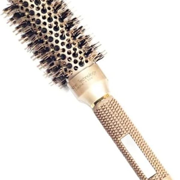 تحسين وترجمة فرشاة نانو الحرارية والسيراميك الايوني المستديرة، فرشاة تصفيف الشعر الاحترافية، مثالية لتجفيف وتصفيف وتجعيد الشعر وزيادة كثافة الشعر (32 ملم)