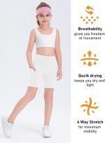 ⁦شورت رياضي من السباندكس لكرة الطائرة للاطفال لراكبي الدراجات والرقص والجمباز مع جيوب⁩ - الصورة ⁦3⁩