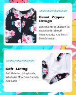 ⁦بدلة سباحة للبنات الصغيرات باكمام طويلة وسحاب من قطعة واحدة بعامل حماية من الاشعة فوق البنفسجية 50+ زهور نباتية استوائية للاعمار من 3-12 سنة⁩ - الصورة ⁦3⁩