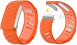 سوار رياضي مريح من السيليكون متوافق مع ووب 4.0 - سوار معصم ناعم وجيد التهوية وقابل للتعديل للارتداء اليومي والنشط (برتقالي)