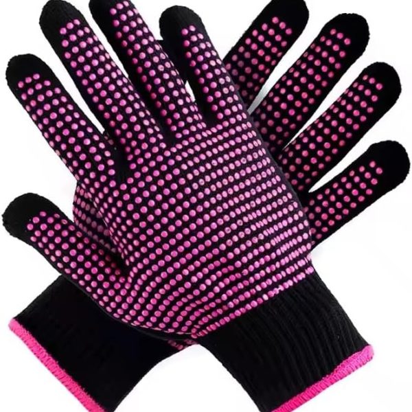 قفازات مقاومة للحرارة من جيوون، قفازات تصفيف الشعر من قطعتين، قفازات حجب الحرارة حتى 222 درجة فهرنهايت، قفازات حرارية لتصفيف الشعر، مقاومة للحرارة الاحترافية