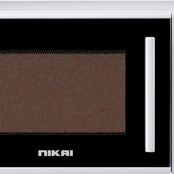 فرن ميكروويف 700 واط 30 لتر من نيكاي، مزود بمؤقت ووظائف اذابة الثلج، تصميم مضغوط، NMO3010M (ابيض)