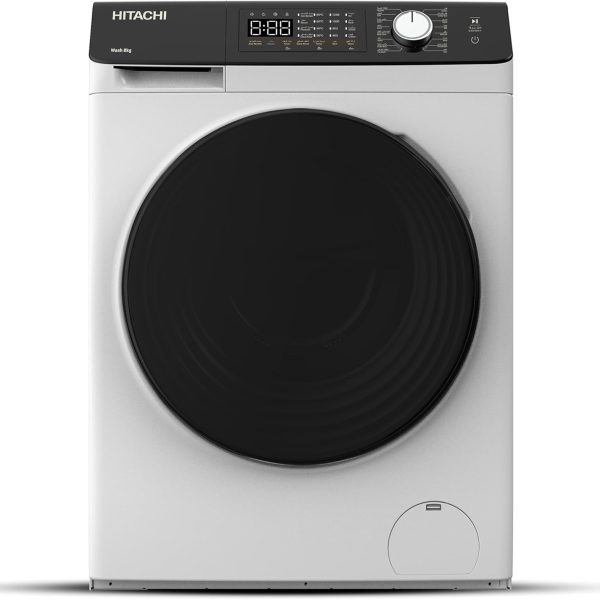 هيتاشي غسالة تحميل امامي 8 كجم، 1200 دورة في الدقيقة، ضمان 10 سنوات على المحرك العاكس، 16 برنامج، غسالة اوتوماتيكية بالكامل، نظام استشعار ذكي، شاشة LED متعددة الوظائف، ابيض، BD-802HVOW