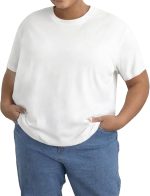 تي شيرت مودال باكمام قصيرة ومقاس كبير للنساء من اوفرز، تي شيرتات كبيرة وطويلة مع قماش ناعم وجيد التهوية، تي شيرتات بقبة دائرية للنساء (2XL-13XL)