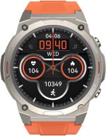 اتش اي فيوتشر ساعة ذكية ميكس 2 بخاصية البلوتوث من فيوتشر جو، تتبع اللياقة البدنية والنوم والصحة، مقاومة للماء IP68، عمر بطارية طويل، شاشة اي بي اس 1.4 انش - برتقالي