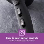 ⁦جيباس مجفف شعر قوي GHD86019 بقدرة 2200 واط - سرعتين و3 اعدادات لدرجة الحرارة - جودة صالون التجميل مع وظيفة كول شوت للحصول على لمعان خالٍ من التجعد - مجفف شعر محمول⁩ - الصورة ⁦5⁩