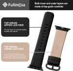 ⁦سوار من الجلد الطبيعي من فولموسا متوافق مع ساعة ابل بمشبك من الستانلس ستيل لساعات ابل سيريز 4 وسيريز 3 وسيريز 3 وسيريز 1، قياس 44 ملم و42 ملم و40 ملم و38 ملم، 15 لون⁩ - الصورة ⁦6⁩