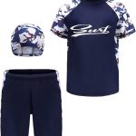 سيور - بدلة سباحة للاولاد بدلة سباحة للحماية من الطفح الجلدي باكمام طويلة