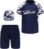 سيور - بدلة سباحة للاولاد بدلة سباحة للحماية من الطفح الجلدي باكمام طويلة