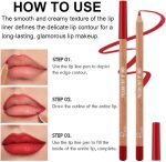 ⁦مجموعة اقلام تحديد شفاه مكونة من 12 لون من ال بويلوف، مجموعة اقلام تحديد شفاه بلمسة نهائية غير لامعة للنساء، مقاومة للماء وتدوم طويلا، قلم شفاه ناعم عالي الصبغة للمكياج اليومي (مجموعة ايه)⁩ - الصورة ⁦6⁩