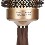 اوليفيا جاردين فرشاة شعر حرارية دائرية سيراميك + ايون NT-64 من نانو ثيرميك (2 3/4 انش) ذهبي وبني فاتح