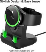 ⁦تي تيرسيلي حامل شاحن لساعة سامسونج جالاكسي 7/FE/6/5/4 40 ملم 44 ملم، ووتش 6/4 كلاسيك 43 ملم 47 ملم/42 ملم 46 ملم، ووتش 5 برو 45 ملم، قاعدة شحن سيليكون لادارة الكابلات لسامسونج⁩ - الصورة ⁦3⁩